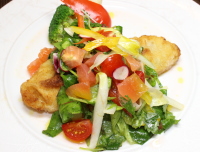 舌平目のパン粉焼き トスサラダ添え